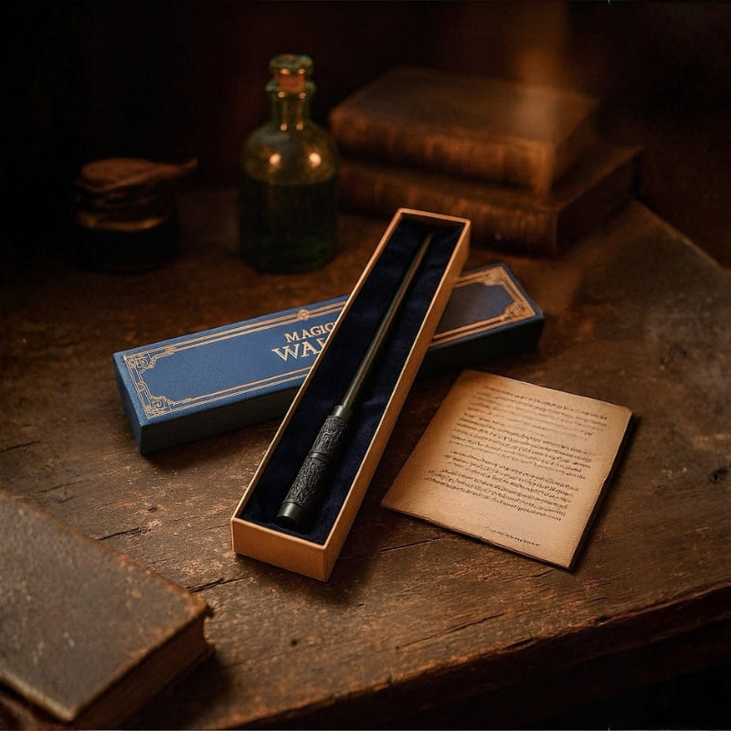 Magic Fire Wand box opened with wand inside