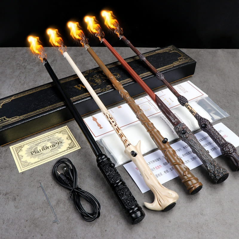 Magical fire wand collection for wizard fans