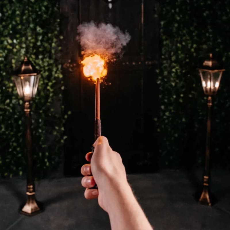 Magical Fire Wand with realistic fire spell effect